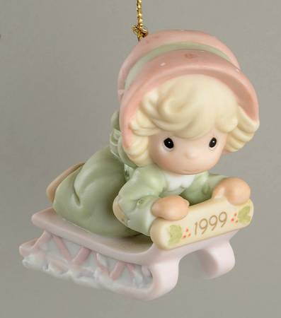 Annual Figural Ornament Slide Into The Millennium With Joy - Boxed