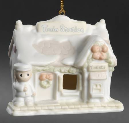 Sugar Town Ornaments Train Station - Boxed