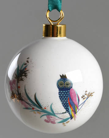 Sara Miller Ornament Festive Owl - Boxed