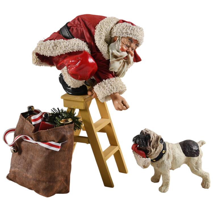 Saturday Evening Post Covers Santa On Ladder  - No Box