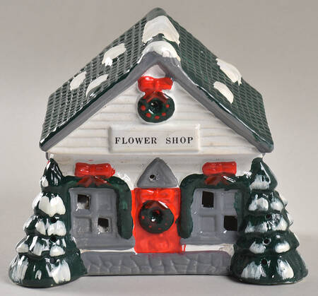Electrified Ceramic Buildings Deep Flower Shop - Boxed
