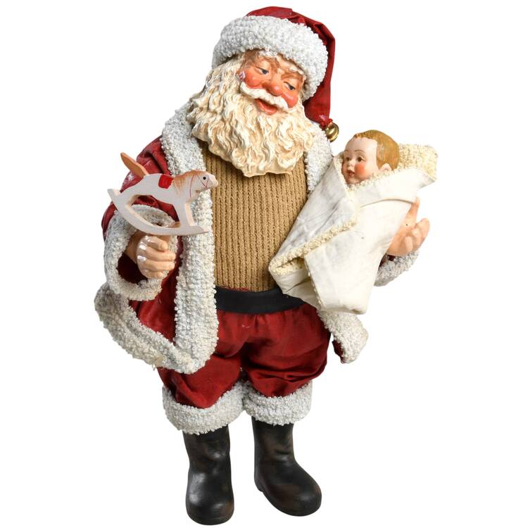 Through the Decades Mrs Claus With Doll Circa 1950 - Boxed