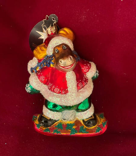 Christopher Radko Christmas Ornament Boardin' Bruce - No Box