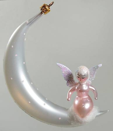 Angel (Italian Flair) Angel On Crescent Moon - No Box
