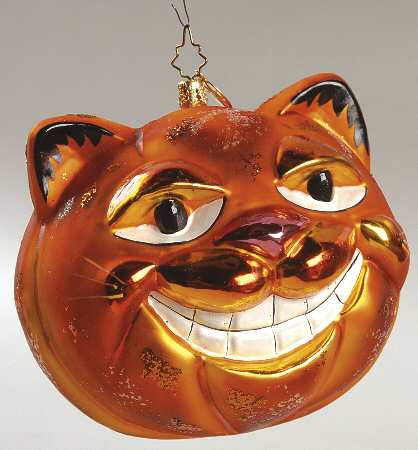 Christopher Radko Christmas Ornament Orange Cat Head - No Box