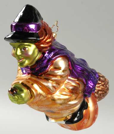 Christopher Radko Christmas Ornament Witch Riding Broom - No Box