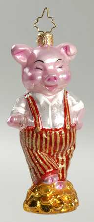 Christopher Radko Christmas Ornament Dancing Pig - No Box