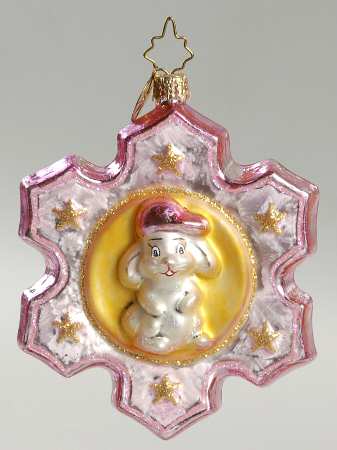 Christopher Radko Christmas Ornament Snuggle Snow - Baby's First Snowflake - No Box