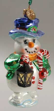 Christopher Radko Christmas Ornament Footed Frosty Snowman - No Box