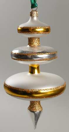 Traditional Shapes Ornament Pastel Drop-Gold/Silver - No Box