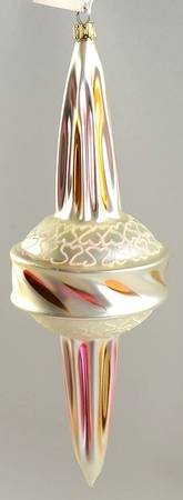 Traditional Shapes Ornament Thunderbolt-Silver/Pink - No Box
