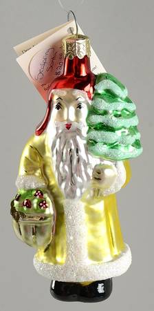 Santa with Pinecones-Trees Seafaring Santa-Gold Coat - No Box