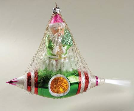Gilded Ornaments Far Out Santa-Green - No Box