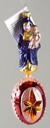 Religious Silent Night-Dark Blue/Pink Ball - No Box