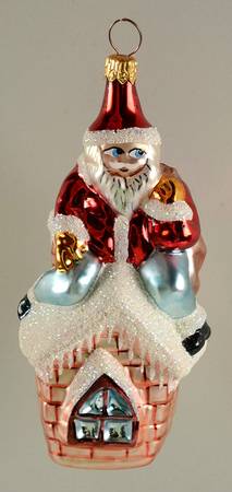 Santas House Sitting Santa-Blue - No Box
