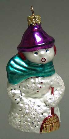 Snowmen with Broom Snow Song-Teal Scarf - No Box