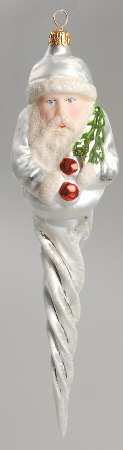 Icicles Frosted Santa-Red Mittens - No Box