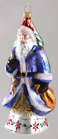 Santa with Pinecones-Trees Pere Noel-Poinsettia - No Box