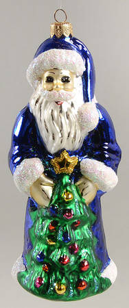 Santa with Pinecones-Trees Sapphire Santa - No Box