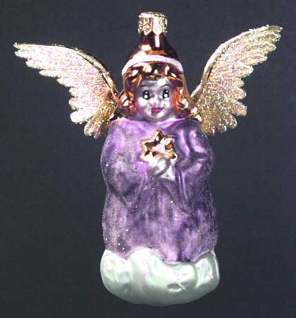 Angel Ornaments (Blown Glass) Seventh Heaven-Purple - No Box