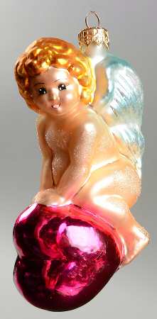 Angel Ornaments (Blown Glass) Heart Ride - No Box