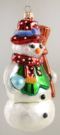 Snowmen with Broom Dressed To Chill-Green - No Box