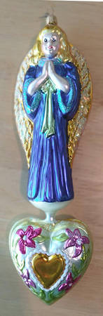 Angel Ornaments (Blown Glass) Prayer To My Love-Blue - No Box
