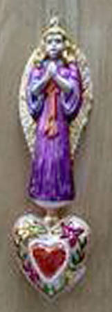 Angel Ornaments (Blown Glass) Prayer To My Love-Purple - No Box