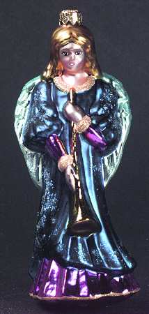 Angel Ornaments (Blown Glass) Grand Heavenly Triumph-Blue/Purple - No Box