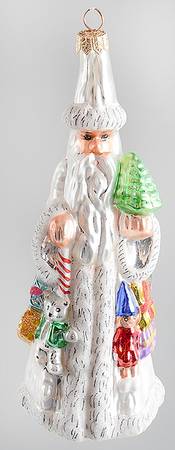Santa with Pinecones-Trees Slim Traveler-White - No Box