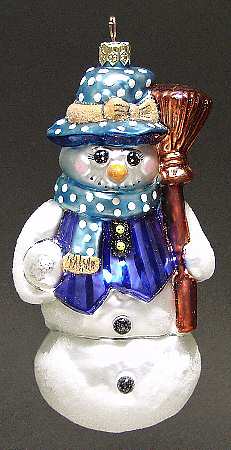 Snowmen with Broom Dressed To Chill-Blue - No Box