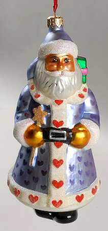 Santas Candy Santa-Blue/Red Hearts - No Box