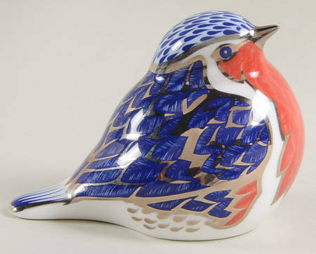 Imari Paperweight Collection Platinum Robin - With Box Bx321