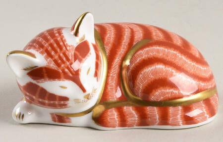 Imari Paperweight Collection Sleeping Ginger Kitten - Boxed