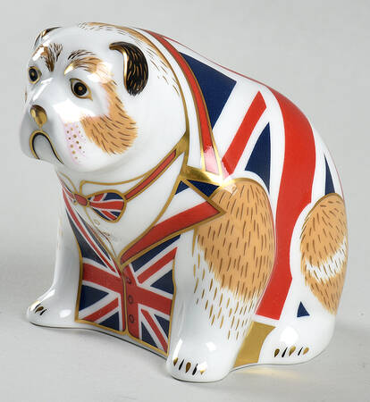 Imari Paperweight Collection Bulldog-Union Jack - With Box Bx420