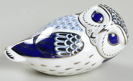 Imari Paperweight Collection Platinum Owl - No Box