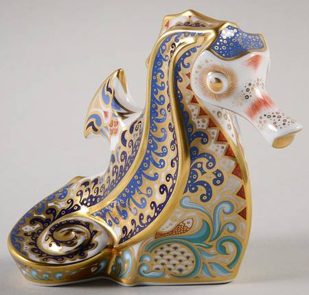 Imari Paperweight Collection Coral Seahorse - Boxed