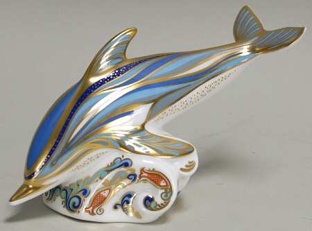Imari Paperweight Collection Striped Dolphin - Boxed