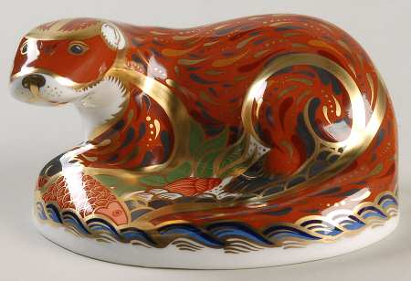 Imari Paperweight Collection Otter - Aquatic Creatures 2nd In Series - Boxed