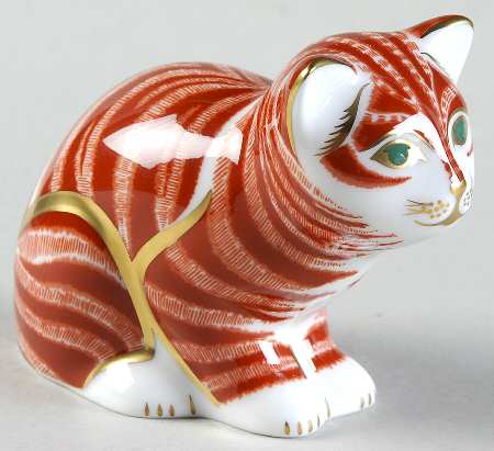 Imari Paperweight Collection Ginger Kitten-Crouching - With Box Bx364