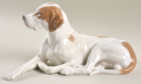 Dogs Pointer Head Up-Brown & White - No Box