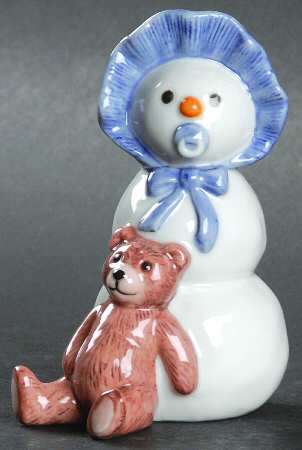 Snowman Snowman Boy With Teddy Bear - No Box