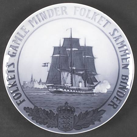 Single Release Commemorative Plates Danish Man Of War In Artic Sea - No Box