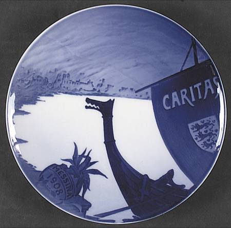 Single Release Commemorative Plates Danish Earthquake Relief To Messina - No Box