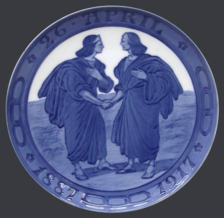 Single Release Commemorative Plates Odd Fellows-Men Greeting - No Box
