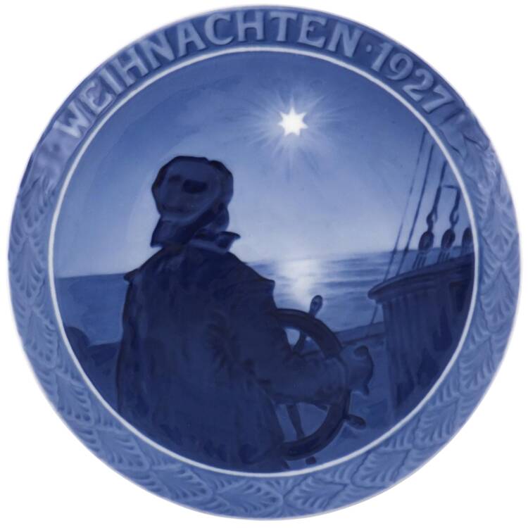Annual Christmas Plate Ship's Boy At Tiller-German - No Box