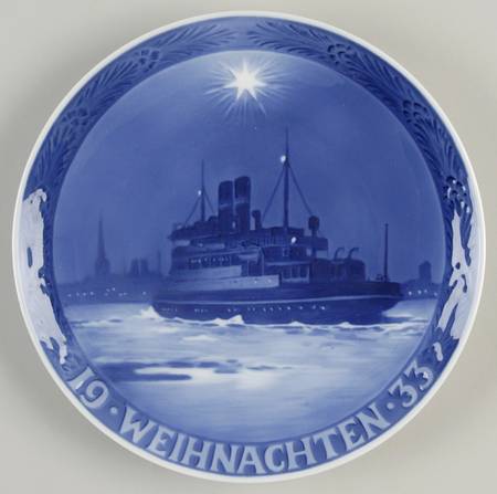 Annual Christmas Plate Ferry And The Great Belt-German - No Box