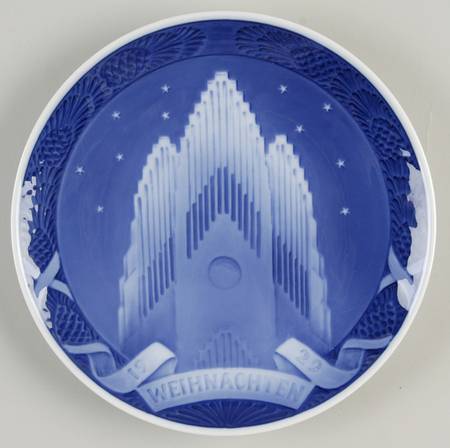 Annual Christmas Plate Grundtvig Church-German - No Box