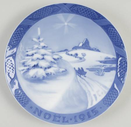 Annual Christmas Plate Danish Landscape-French - No Box