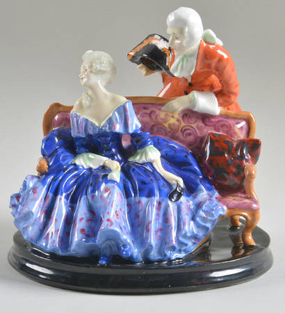 Royal Doulton Figurine Tete A Tete-Blue And Red - No Box Nb1806